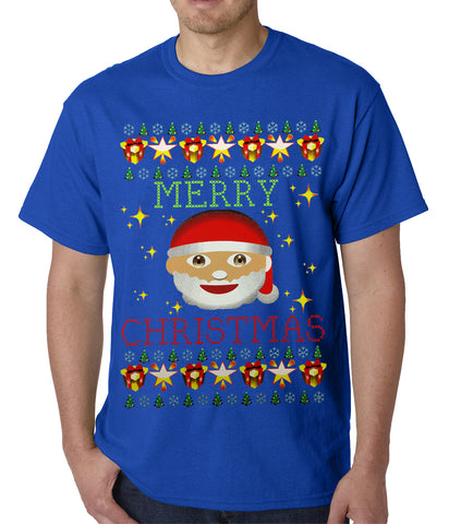 Ugly Christmas Tee - Ugly Christmas Tee - Emoji Santa Ugly Christmas Mens T-shirt