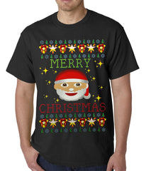 Ugly Christmas Tee - Ugly Christmas Tee - Emoji Santa Ugly Christmas Mens T-shirt