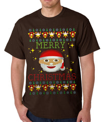 Ugly Christmas Tee - Ugly Christmas Tee - Emoji Santa Ugly Christmas Mens T-shirt