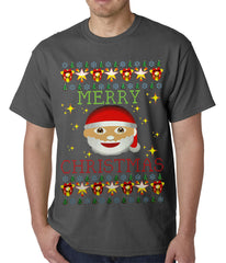Ugly Christmas Tee - Ugly Christmas Tee - Emoji Santa Ugly Christmas Mens T-shirt