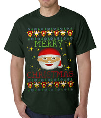 Ugly Christmas Tee - Ugly Christmas Tee - Emoji Santa Ugly Christmas Mens T-shirt