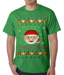 Ugly Christmas Tee - Ugly Christmas Tee - Emoji Santa Ugly Christmas Mens T-shirt