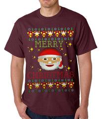 Ugly Christmas Tee - Ugly Christmas Tee - Emoji Santa Ugly Christmas Mens T-shirt