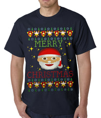 Ugly Christmas Tee - Ugly Christmas Tee - Emoji Santa Ugly Christmas Mens T-shirt