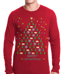 Ugly Christmas Thermal - Emoji Christmas Tree Ugly Christmas Thermal Shirt