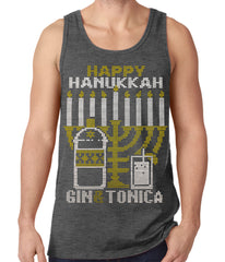 Ugly Hanukkah Tank Top - Gin and Tonica Golden Menorah Ugly Hanukkah Tank Top