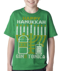 Ugly Hanukkah Tee - Gin and Tonica Golden Menorah Ugly Hanukkah Kids T-shirt