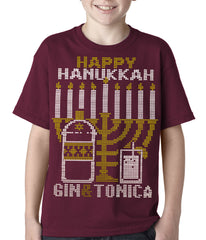 Ugly Hanukkah Tee - Gin and Tonica Golden Menorah Ugly Hanukkah Kids T-shirt