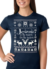 Ugly Christmas T-shirt  Jesus is the Reason Girls T-shirt