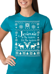 Ugly Christmas T-shirt  Jesus is the Reason Girls T-shirt