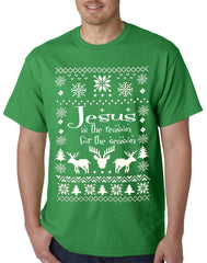 Ugly Christmas T-shirt Jesus is the Reason Mens T-shirt