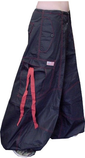 Unisex 40 " Wide Leg UFO Pants  (Black/Red)