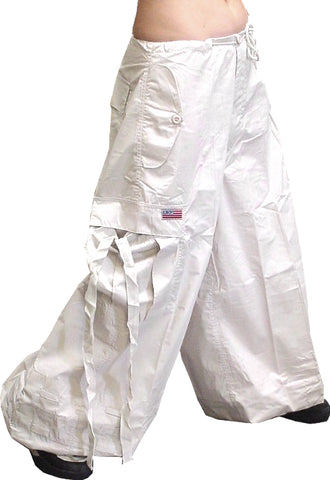 Unisex 40 " Wide Leg UFO Pants  (Blacklight Responsive White)
