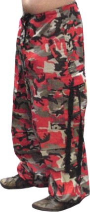 Unisex Basic UFO Pants (Red Camo)