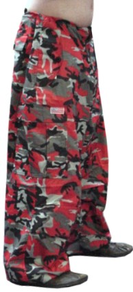 Unisex Basic UFO Pants (Red Camo) –