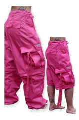 Unisex Basic UFO Pants w/ Zip Off Legs to Shorts (Hot Pink)