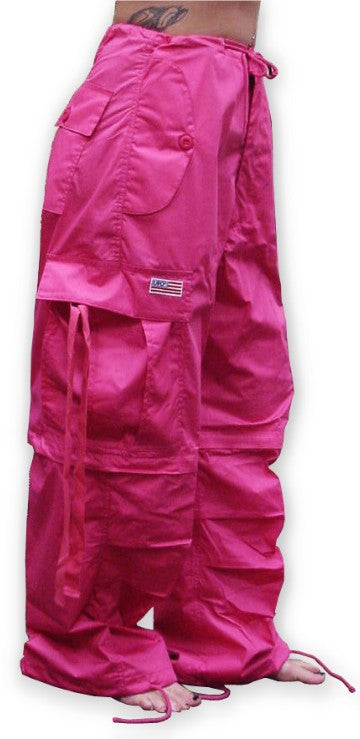 Unisex Basic UFO Pants w/ Zip Off Legs to Shorts (Hot Pink)