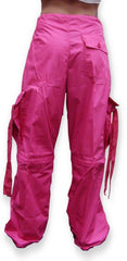 Unisex Basic UFO Pants w/ Zip Off Legs to Shorts (Hot Pink)