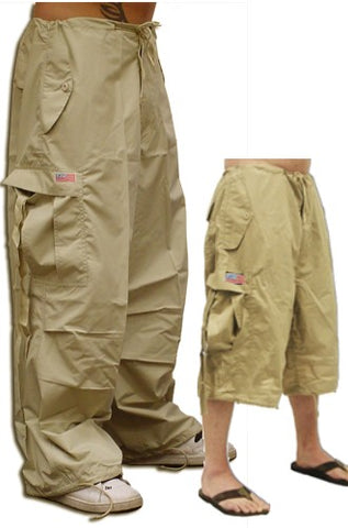 Unisex Basic UFO Pants w/ Zip Off Legs to Shorts (Khaki)