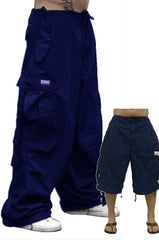 Unisex Basic UFO Pants w/ Zip Off Legs to Shorts (Navy)