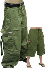 Unisex Basic UFO Pants w/ Zip Off Legs to Shorts (Olive)