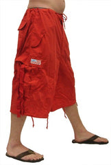 Unisex Basic UFO Pants w/ Zip Off Legs to Shorts (Red)