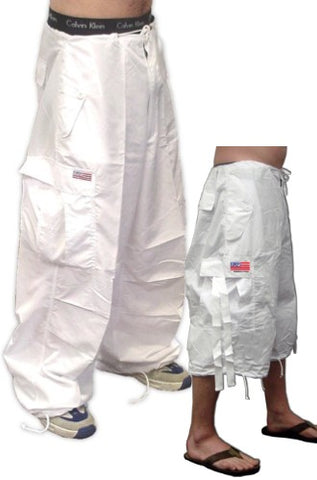 Unisex Basic UFO Pants w/ Zip Off Legs to Shorts (White)