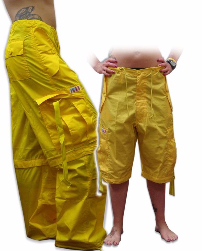 Unisex Basic UFO Pants w/ Zip Off Legs to Shorts (Yellow)