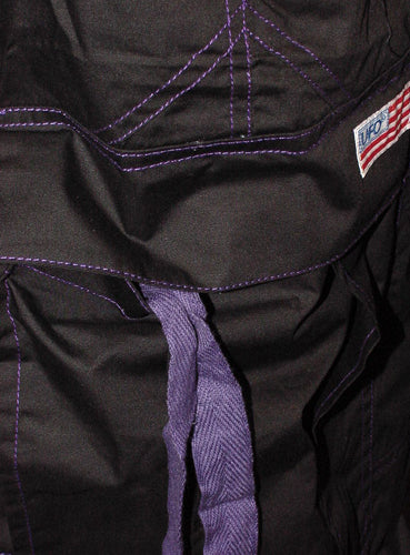 Unisex Basic UFO Pants With Contrast Stitching  (Black/Purple)