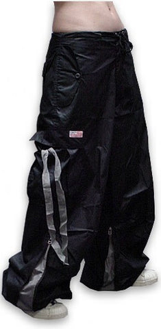 Unisex Basic UFO Pants with Expandable Bottoms (Black/Grey)