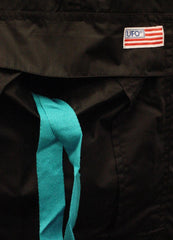 Unisex Basic UFO Pants with Expandable Bottoms (Black/Turquoise)