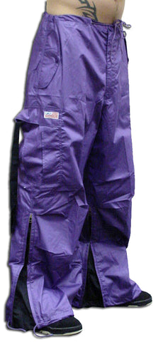 Unisex Basic UFO Pants with Expandable Bottoms (Purple / Black)