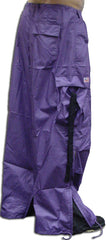 Unisex Basic UFO Pants with Expandable Bottoms (Purple / Black)