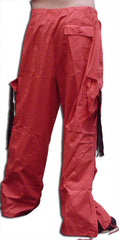 Unisex Basic UFO Pants with Expandable Bottoms (Red / Black)