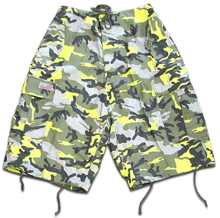 Unisex Basic UFO Shorts (Yellow Camo)