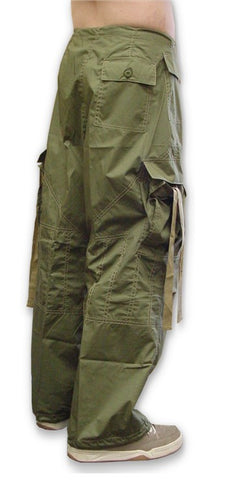 Unisex UFO Pants with Contrast Color (Olive Green/Khaki)