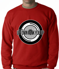 Uptown Funk You Up Record Adult Crewneck