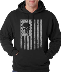 USA - American Flag Military Skull Adult Hoodie