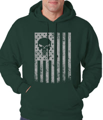 USA - American Flag Military Skull Adult Hoodie