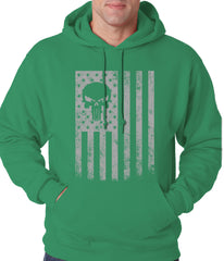USA - American Flag Military Skull Adult Hoodie