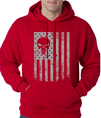 USA - American Flag Military Skull Adult Hoodie