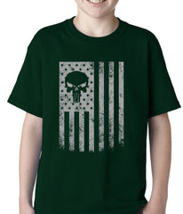 USA - American Flag Military Skull Kids T-shirt