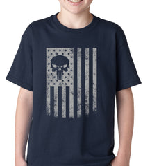 USA - American Flag Military Skull Kids T-shirt