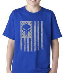 USA - American Flag Military Skull Kids T-shirt