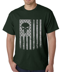 USA - American Flag Military Skull Mens T-shirt