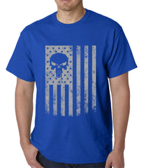 USA - American Flag Military Skull Mens T-shirt