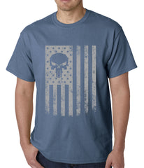 USA - American Flag Military Skull Mens T-shirt