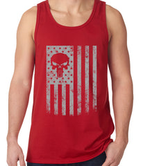 USA - American Flag Military Skull Tank Top