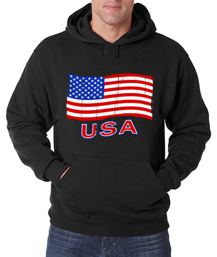 USA Vintage Flag Adult Hoodie