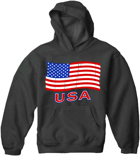 USA Vintage Flag Adult Hoodie